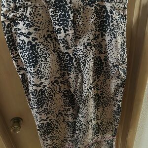 J. Crew Black and White Animal Print Pants